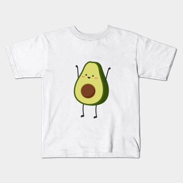 Kawaii Avocado Baby One-Piece Kids T-Shirt by TempleThread